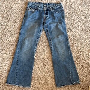 True Religion Blue Flare Wide Leg Jeans